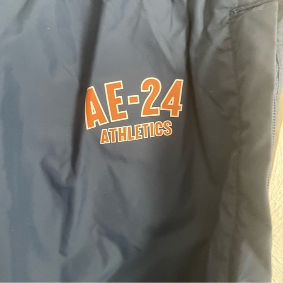 AMERICAN EAGLE vintage track pants size large blue with orange and white stripe - Picture 4 of 8